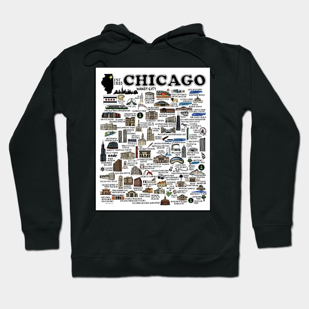 Chicago Map Hoodie by fiberandgloss